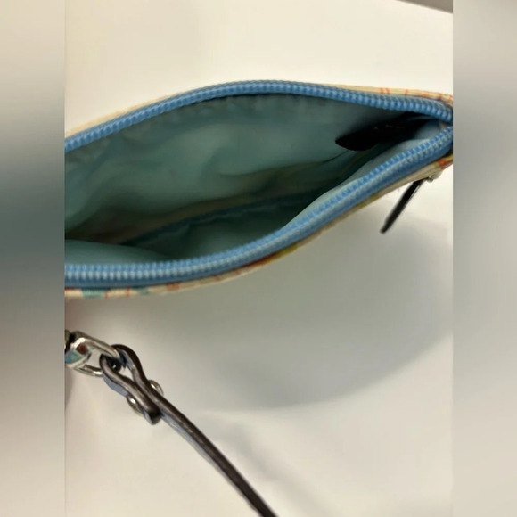 COACH Small Multicolor Nylon & Blue Leather Wristlet - Picture 2 of 3